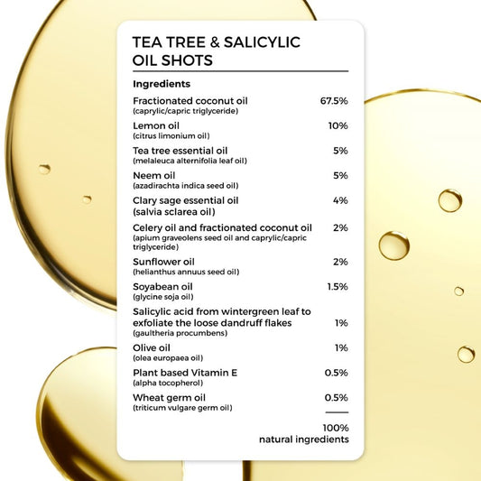 Brillare Tea Tree & Salicylic Oil Shots For Dry, Itchy Scalp to Fights Dandruff (8 Vials X 6ml)