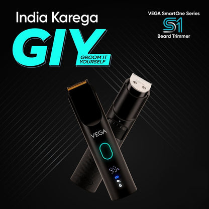 Vega Smartone S1 Beard Trimmer for Men, 120 Mins Runtime, Ipx7 Waterproof & 40 Length Settings