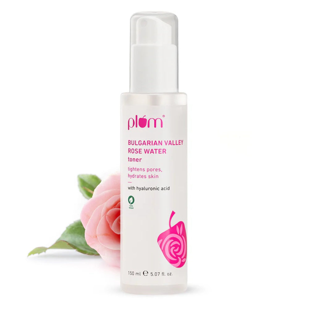 Plum Bulgarian Valley Rose Water Alcohol-Free Spray Toner with Hyaluronic Acid, Hydrates & Refreshes (150ml)