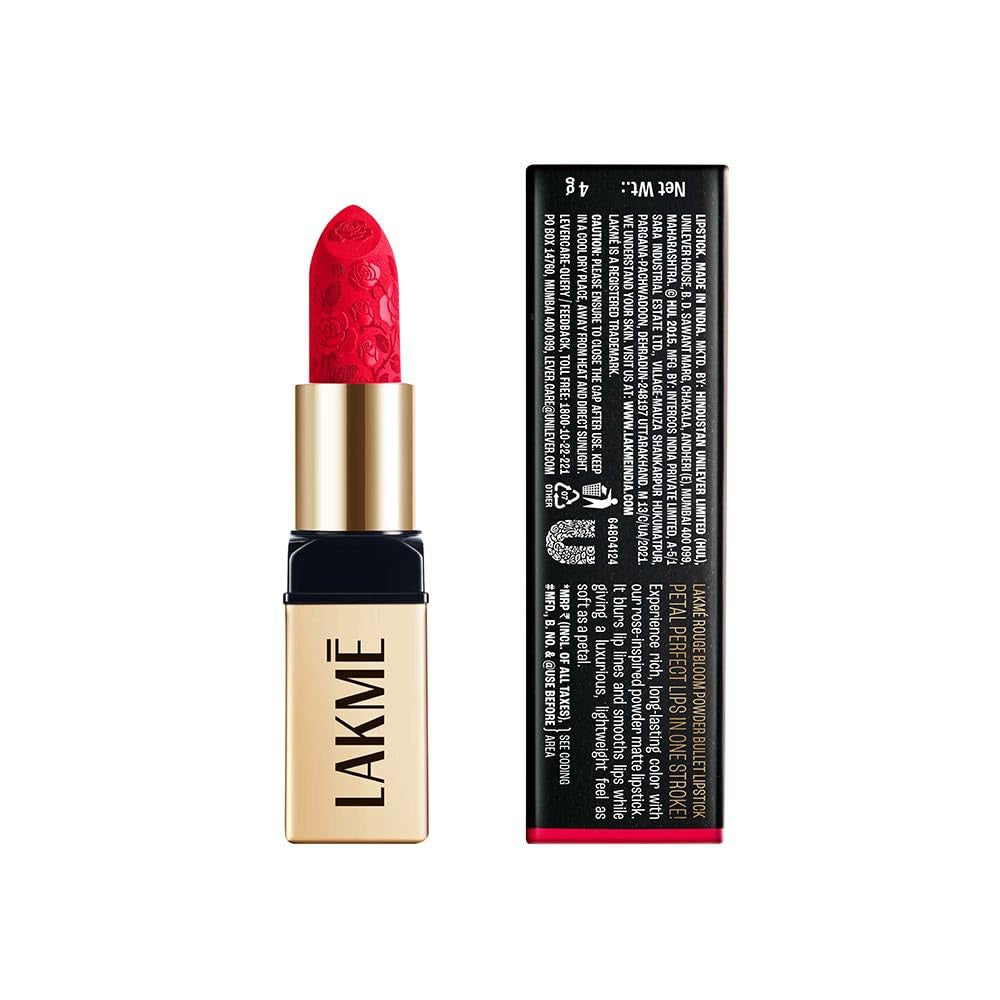 Lakme Rouge Bloom Powder Matte Bullet - Cherry Blossom 207 (4 gms)