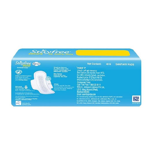 Stayfree Secure Ultra Thin with Wings XL (40 Pads)