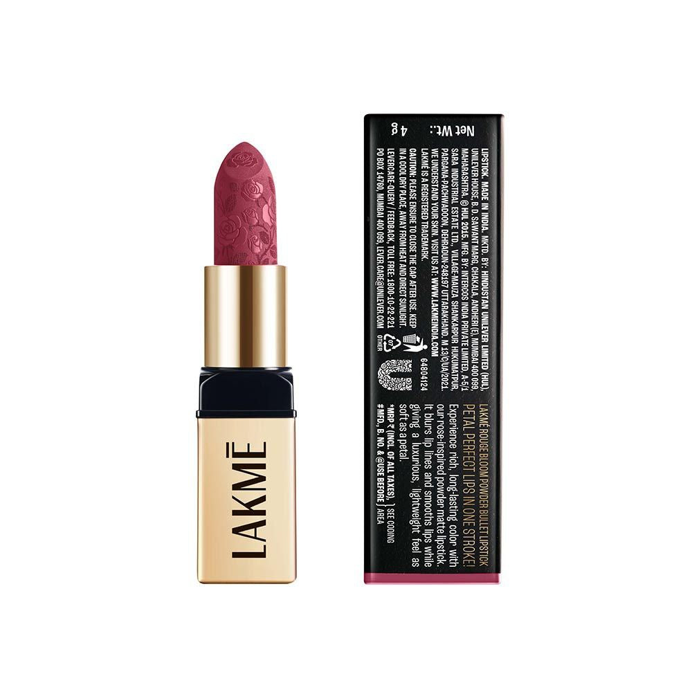 Lakme Rouge Bloom Powder Matte Bullet - Pink Poppy 202 (4 gms)