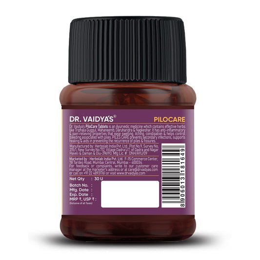 Dr. Vaidya's Piles Care-30 Capsules (Pack of 1)