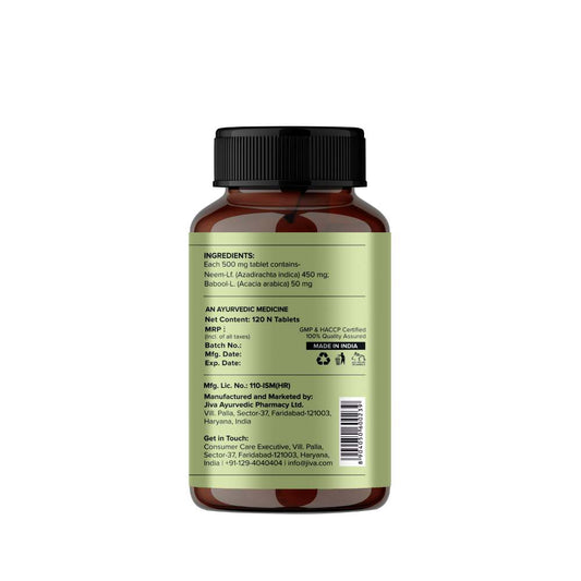 Jiva Neem Tablet for Purifies Blood, Treats Urinary Disorders (120 Tablets)