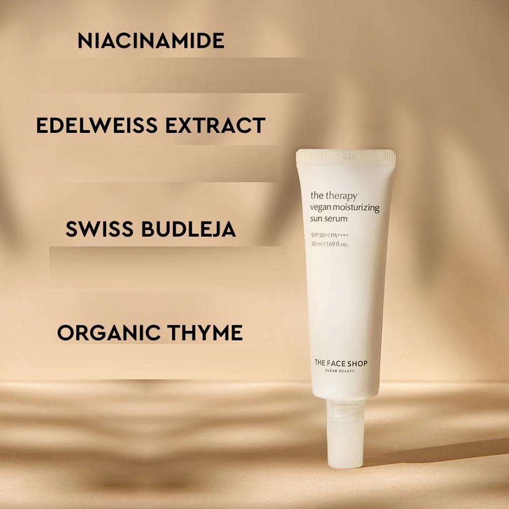 The Face Shop Therapy Vegan Moisturizing Sun Serum (50ml)