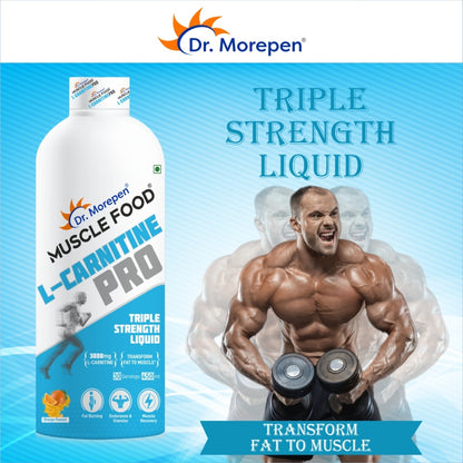 Dr. Morepen Muscle Food L-Carnitine Pro - Orange 450ml, 30 Servings
