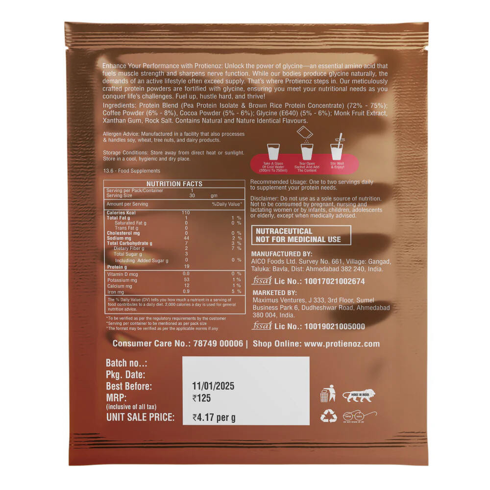 Protienoz High Protein Mocha Protein Powder (30gms x 5)