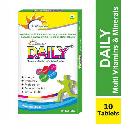 DR. MOREPEN Daily Multivitamin Tablets for Women & Men, Multivitamins & Minerals Supplement - 10 Veg Tablets