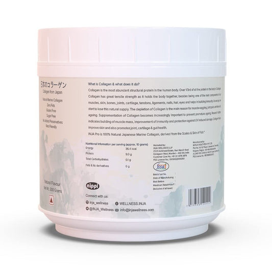 INJA Pro Finest Hydrolyzed Marine Collagen from Japan (Unflavoured, 300 gms)