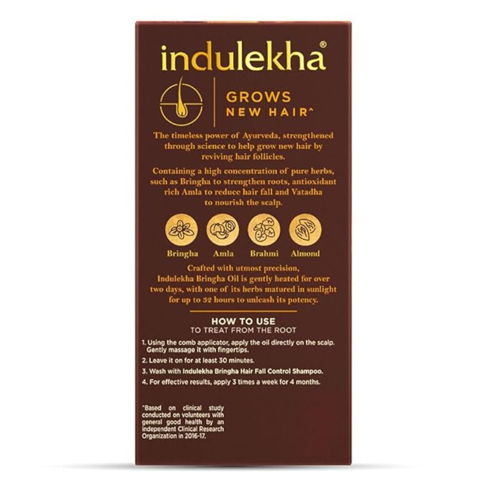 Indulekha Bringha Oil Reduces Hair Fall and Grows New Hair, 100% Ayurvedic Oil (50ml)