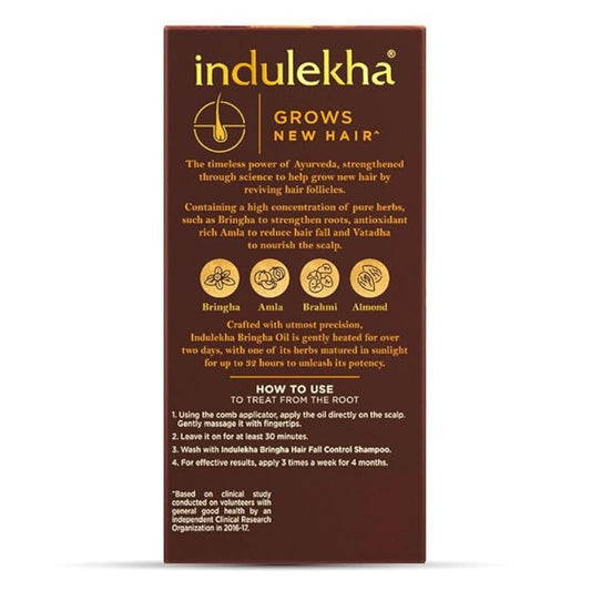 Indulekha Bringha Oil Reduces Hair Fall and Grows New Hair, 100% Ayurvedic Oil (50ml)
