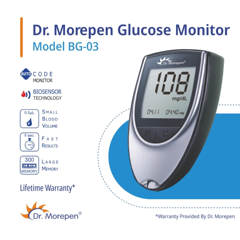 Dr.Morepen GlucoOne Blood Glucose Monitor Model BG-03 with 25 Strips