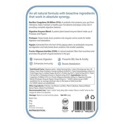 Wellbeing Nutrition Melts® Healthy Gut 10B CFU Probiotic + ACV for Bloating & Indigestion
