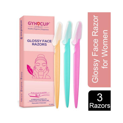 Gynocup Glossy Face Razor For Women (Pack Of 3 Units)