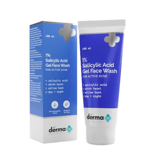 The Derma Co 1% Salicylic Acid Gel Face Wash With Salicylic Acid & Witch Hazel For Active Acne (100ml)