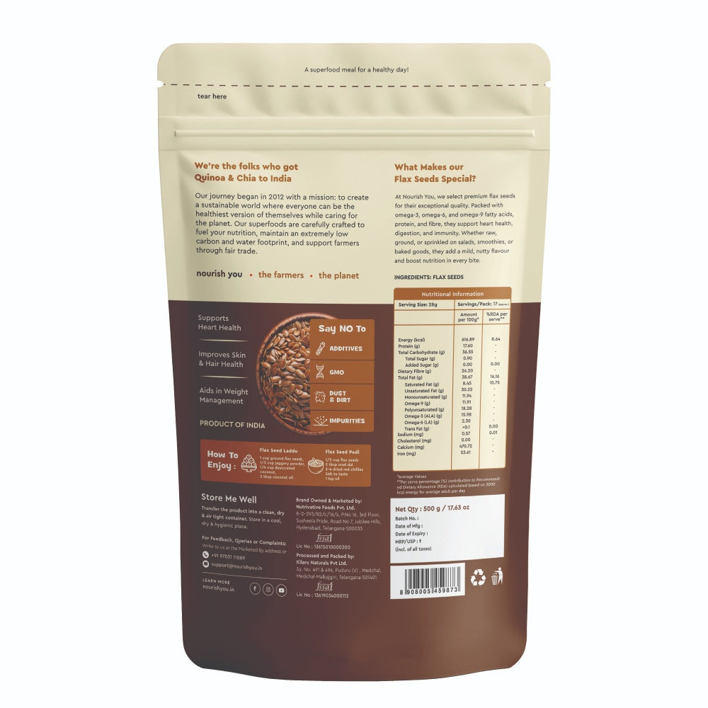 Nourish You Raw Flax Seeds (500 gms)
