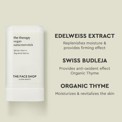 The Face Shop Therapy Vegan Sunscreen Stick SPF50+ (18 gms)