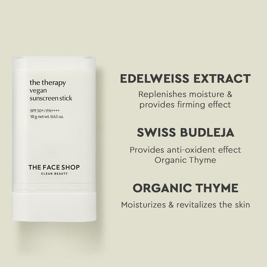 The Face Shop Therapy Vegan Sunscreen Stick SPF50+ (18 gms)