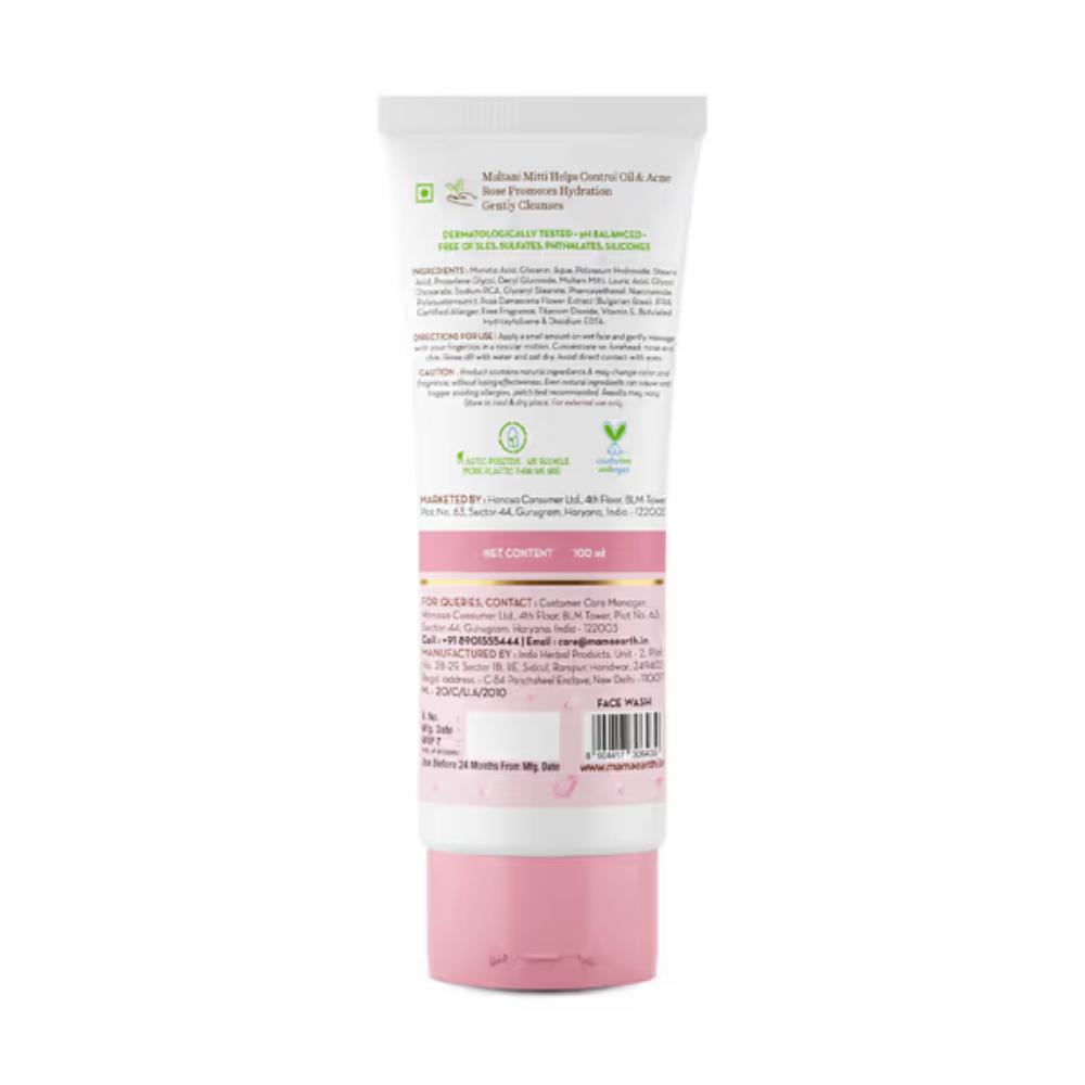Mamaearth Face Wash Multani Mitti & Bulgarian Rose For Oil Control & Acne (100ml)