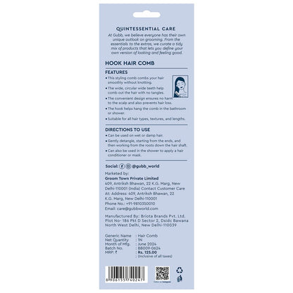 GUBB Hook Hair Comb