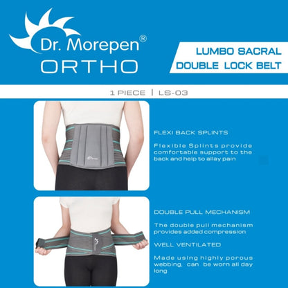 Dr.Morepen Lumbo Sacral Double Lock Belt Model LS-03