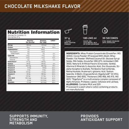 Optimum Nutrition (ON) Performance Whey Protein Powder 0.5Kg (Chocolate Milkshake)