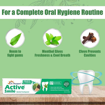 Dr. Morepen Active Smile Toothpaste with Bamboo Brush (100 gms)