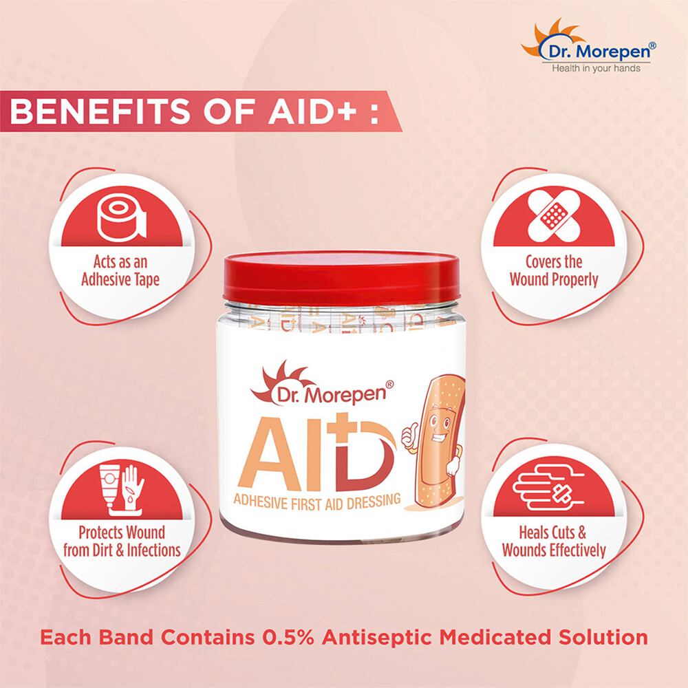 Dr. Morepen AID Adhesive Band Aid Waterproof for Kids & Adults (150 pcs)