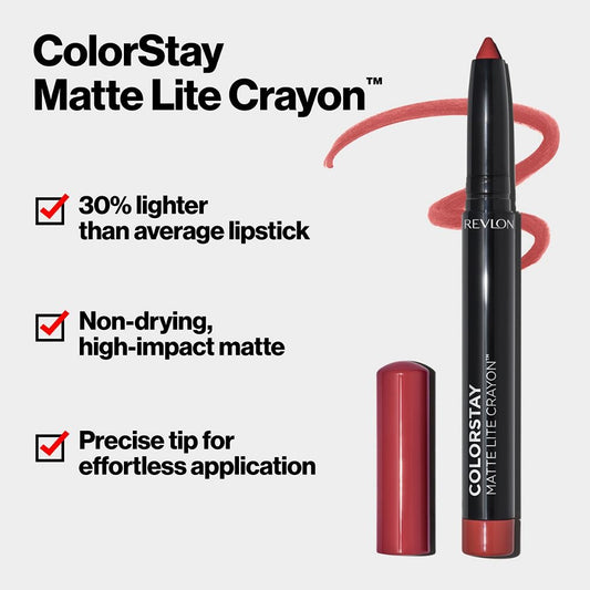 Revlon ColorStay Matte Lite Crayon Lipstick-She's Fly