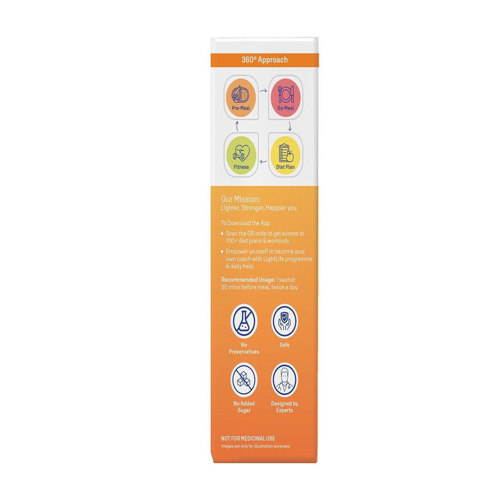 Dr. Morepen LightLife Pre-Meal Nutrition Mix Orange Flavor - 5g Each (10 Sachets)