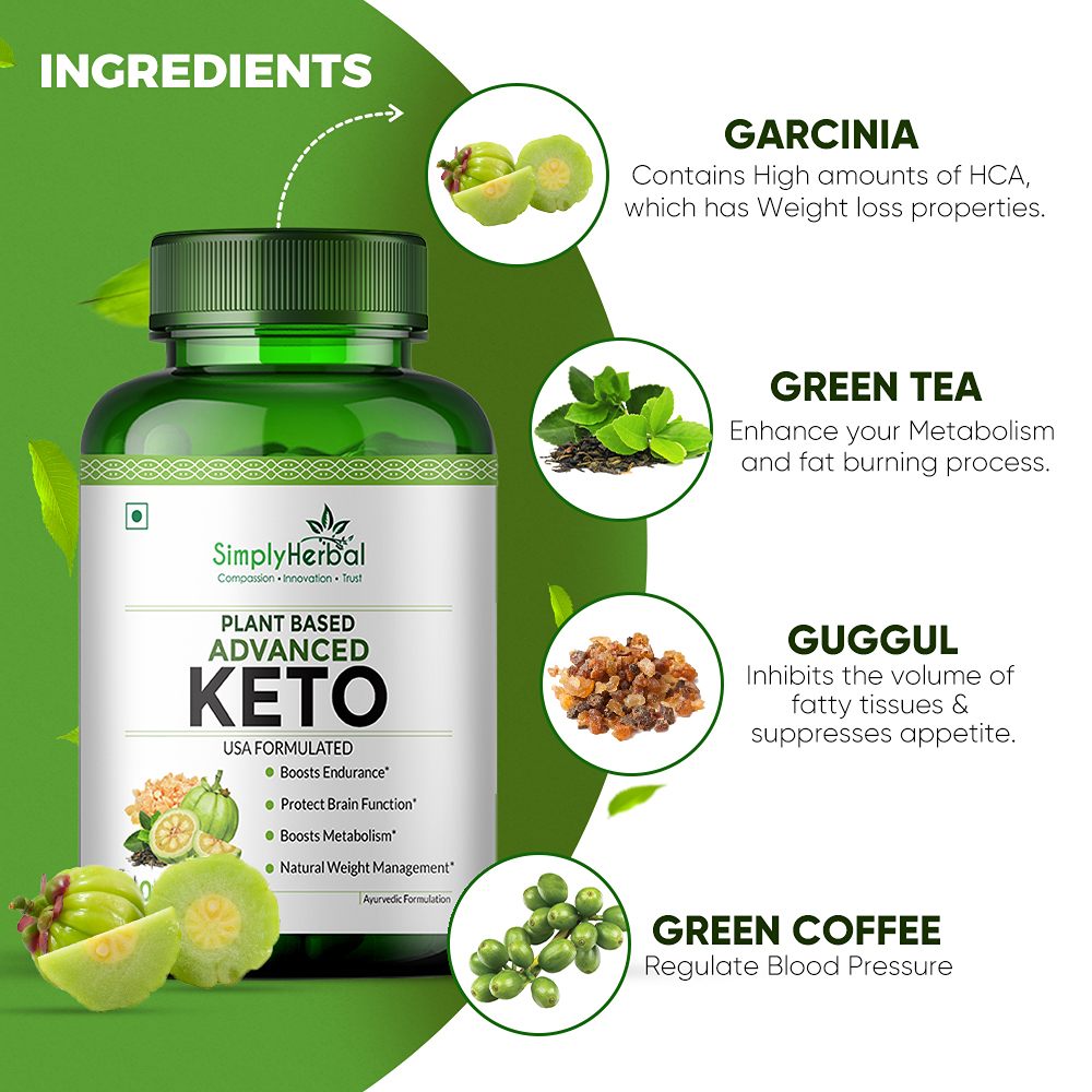 Simply Herbal Advanced Keto Weight Management Supplement 1000MG For Men & Women - 60 Capsules