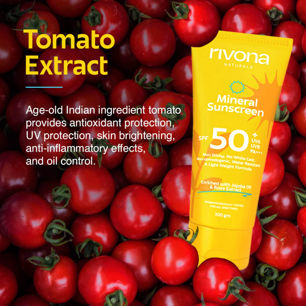RIVONA NATURALS Sunscreen - SPF SPF50+ PA+++ Mineral Sunscreen SPF 50+ (100 gms)