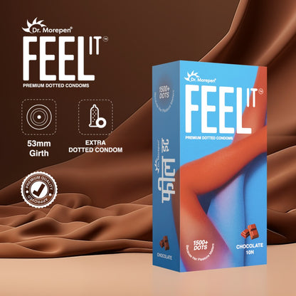 Dr. Morepen Feel It Mass Dotted Condoms 10S Chocolate Flavour