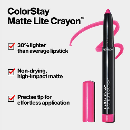 Revlon ColorStay Matte Lite Crayon Lipstick-Lift Off