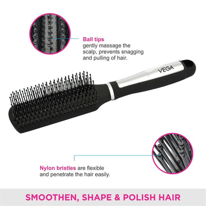 Vega Flat Hair Brush For Women And Men (E14-Fb)