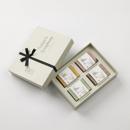 Brillare Nature’s Symphony Bathing Bar Gift Box | Saffron & Coconut Bathing Bar, Mint & Coconut Bathing Bar, Rose & Coconut Bathing Bar, Coffee & Coconut Bathing Bar (Pack of 4)