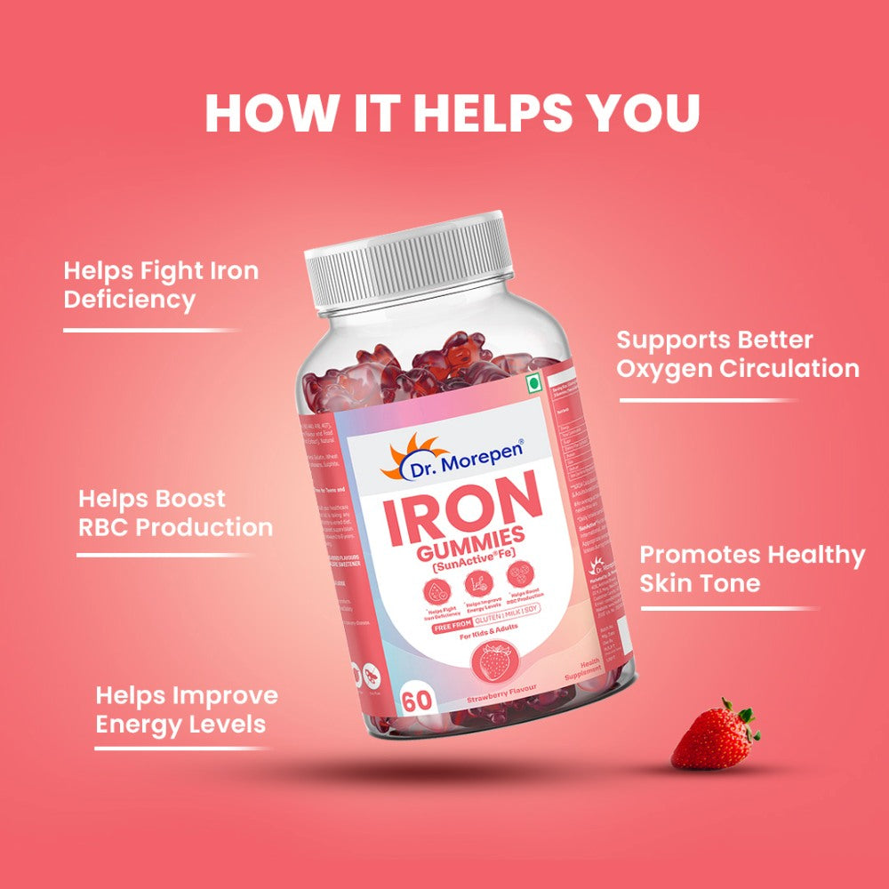 Dr. Morepen Iron Gummies With Sunactive®fe (60 Gummies)