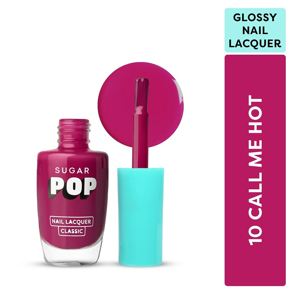 SUGAR POP Nail Lacquer, High Shine, Chip Resistant, Quick Drying (10 Call Me Hot)