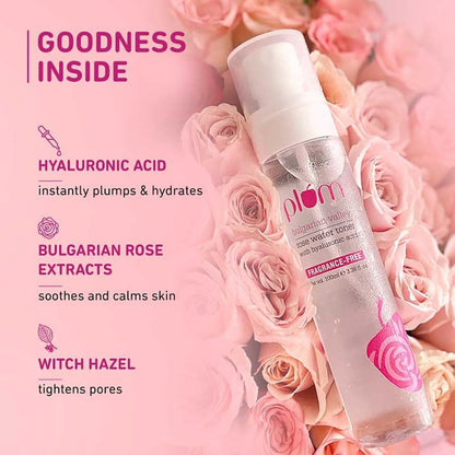 Plum Bulgarian Valley Rose Water Alcohol-Free Spray Toner with Hyaluronic Acid, Hydrates & Refreshes (100ml)