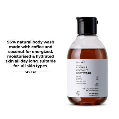 Brillare Coffee & Coconut Body Wash for Energized & Moisturised Skin- 200 ml