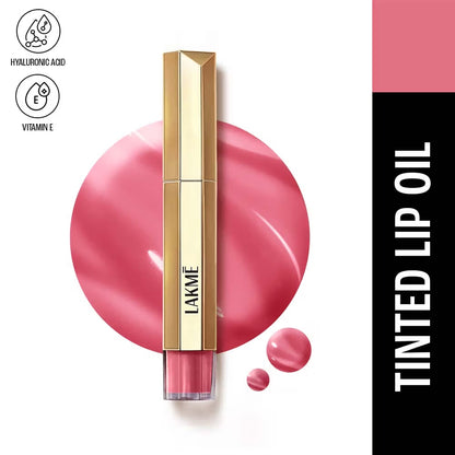 Lakme 9to5 Overtime Shine Tinted Lip Oil - Frosted Pink (5.3ml)