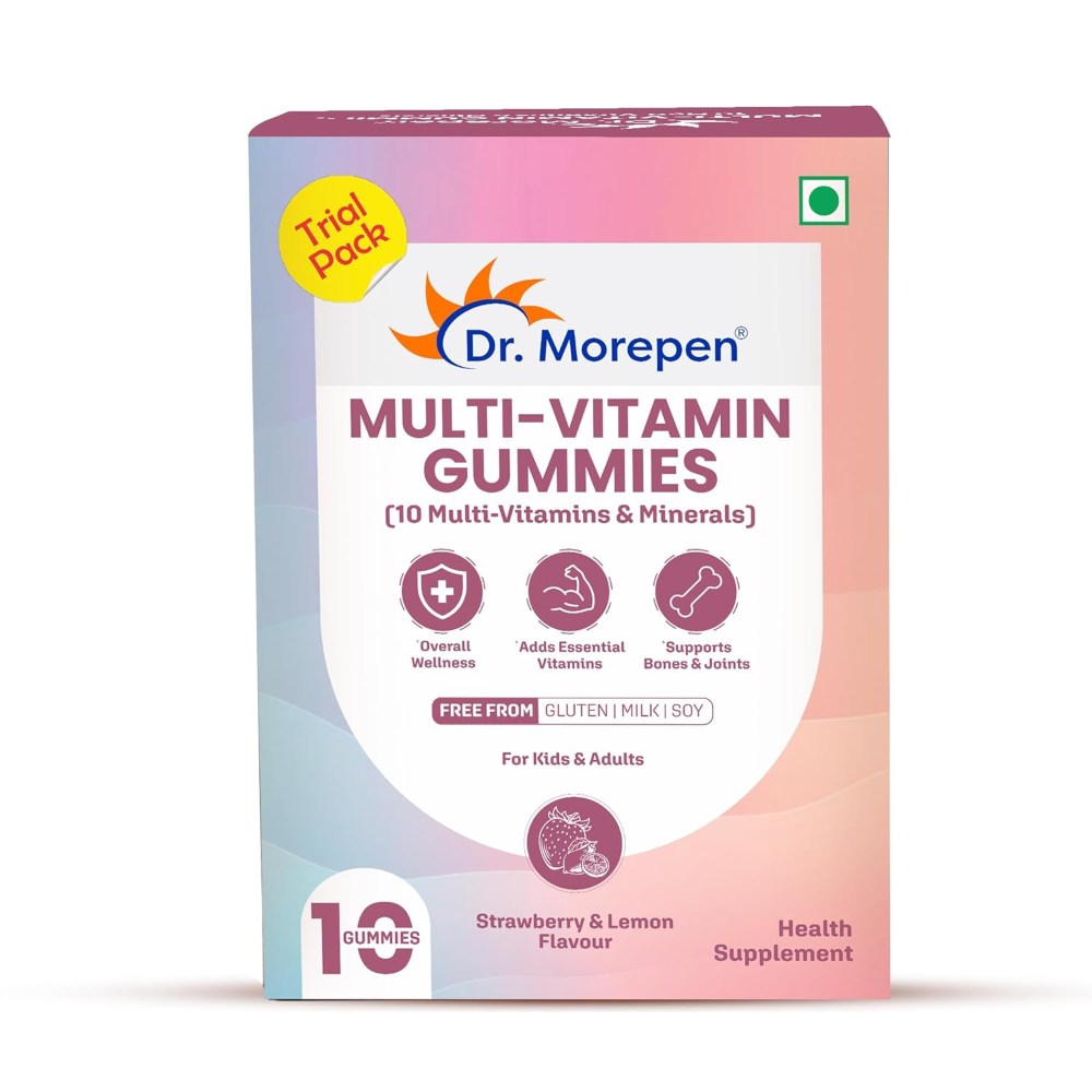 Dr. Morepen Gummies Trial Pack Combo  Relax, Vision, Multivitamin, Bone & Iron Gummies | Assorted Gummies Trial Packs for Daily Nutrition