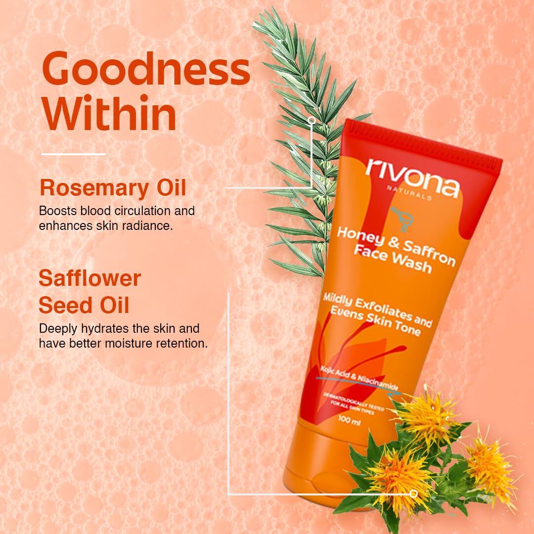 RIVONA NATURALS Honey Saffron Face Wash (100ml)