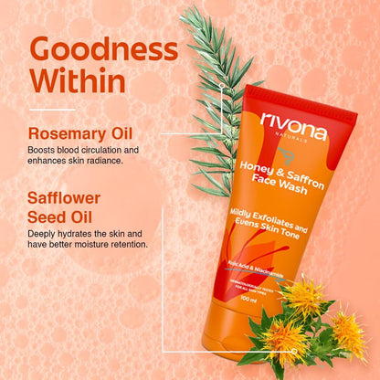 RIVONA NATURALS Honey Saffron Face Wash (100ml)