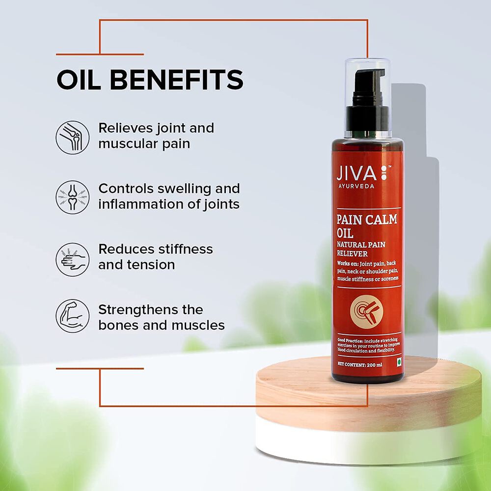 Jiva Pain Calm Oil Relieves Knee, Legs, Shoulder, Muscle & Joint Pain (200ml)