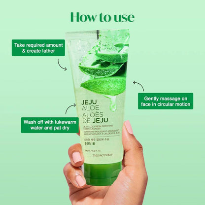 The Face Shop Jeju Aloe Fresh Soothing Cleansing Foam (150ml)