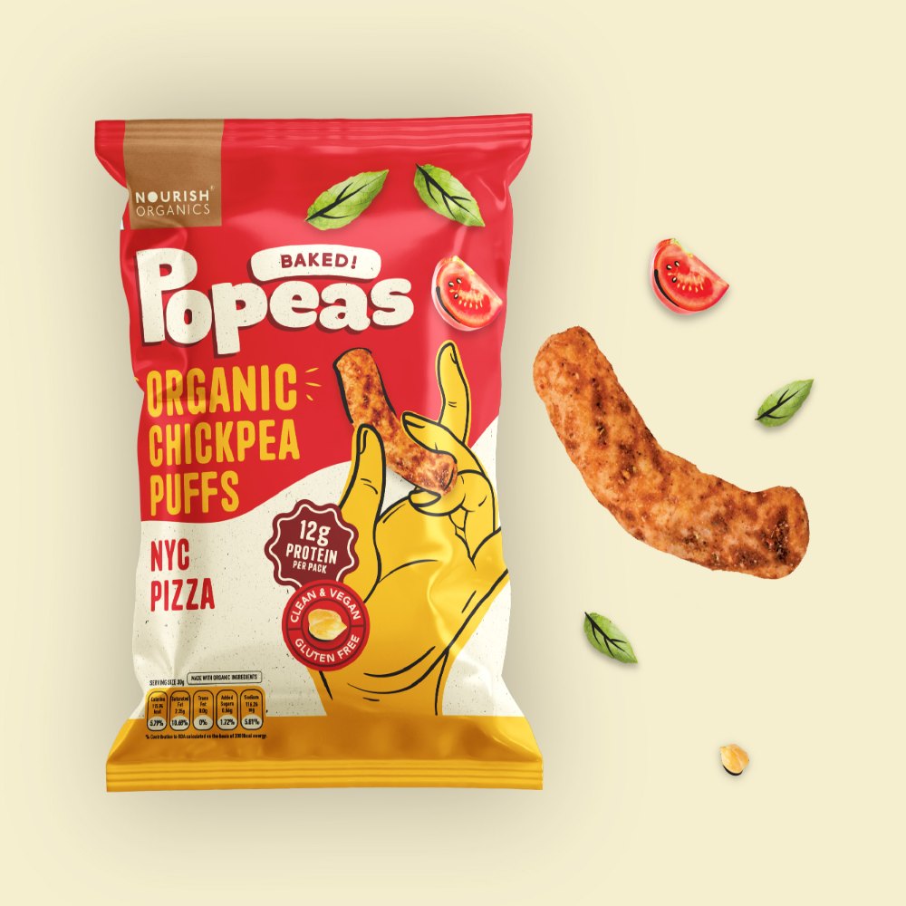Nourish Organics Popeas NYC Pizza 60g - Pack of 4 (4 x 60gms)