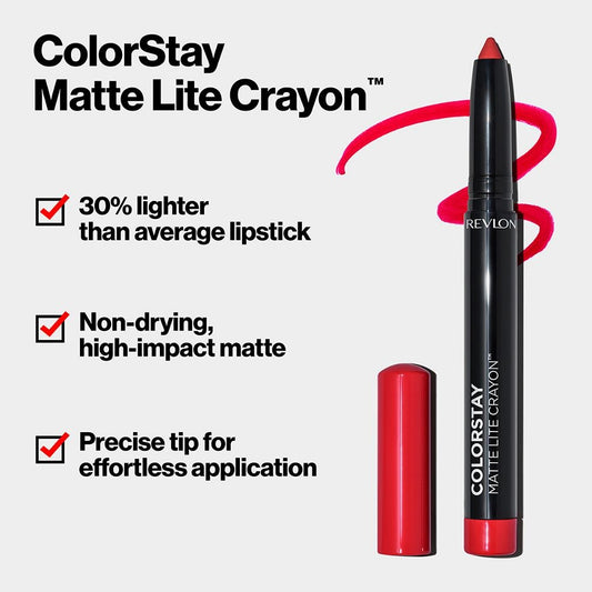 Revlon ColorStay Matte Lite Crayon Lipstick-Air Kiss