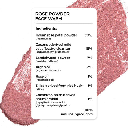 Brillare Rose Powder Face Wash For Well Hydrated, Younger Looking Skin (15 gms)
