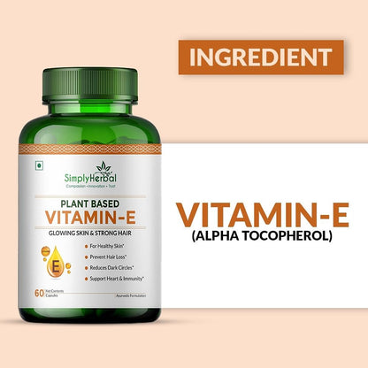 Simply Herbal Plant Based Vitamin E 10mg Capsules - 60 Capsules